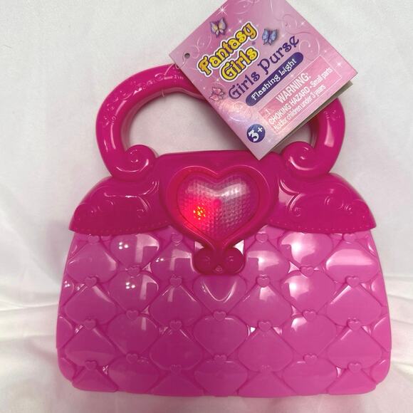 Fantasy Girls Purse Toy Dress-Up Pretend Glam Fashion Pink Flashing Lights - Picture 3 of 10